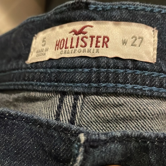C38- Hollister Women's size 5 Blue Denim Shorts - Picture 3 of 3